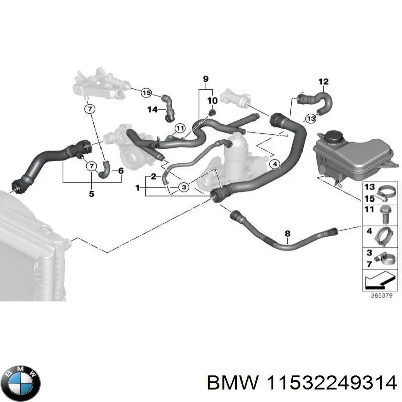 Compre 11532249314 BMW Mangueira (cano derivado) do radiador de esfriamento superior
