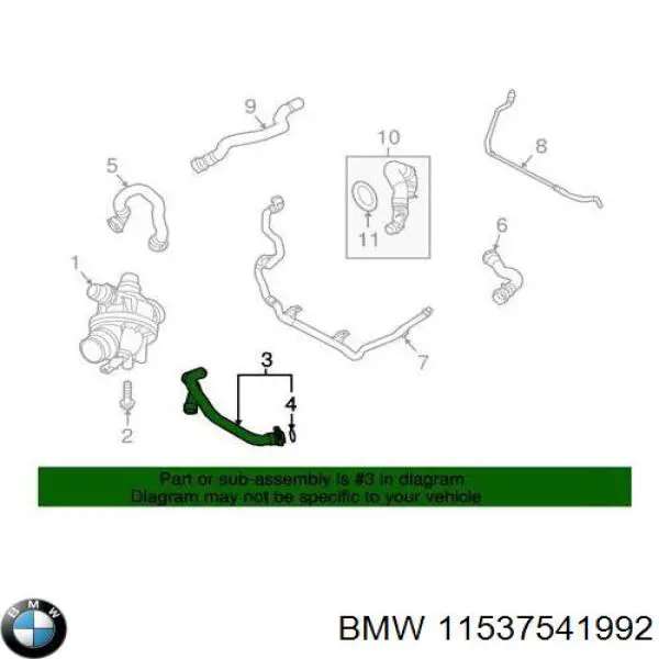 Mangueira (cano derivado) do sistema de esfriamento BMW 11537541992 preço, a partir de 34,10 USD