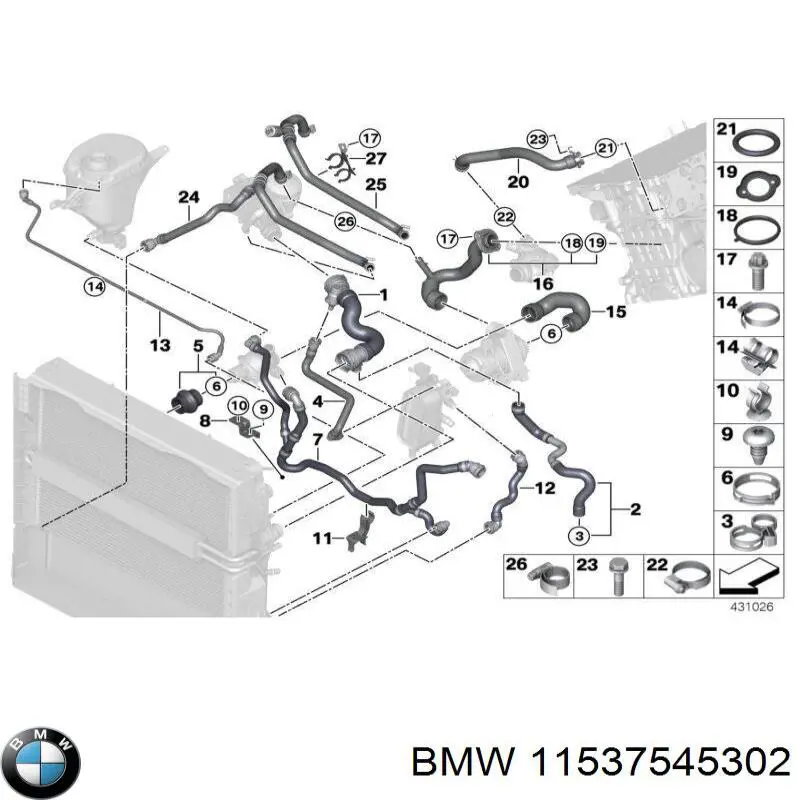 Vedante de cano derivado de bomba BMW 11537545302 preço, a partir de 17,55 USD