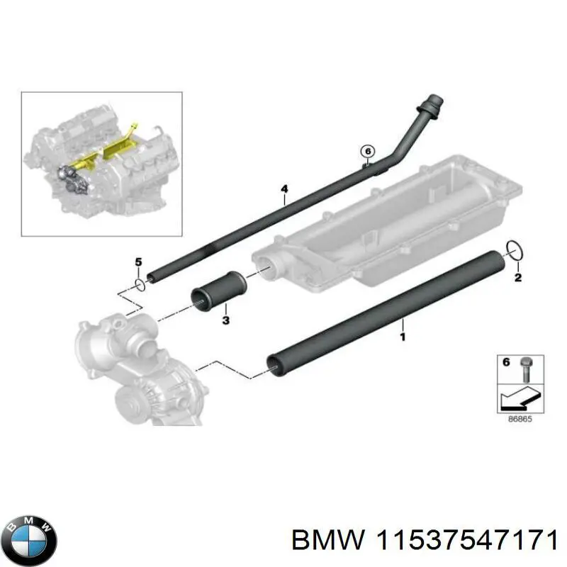 11537547171 BMW Mangueira do radiador de aquecedor (de forno), linha de combustível de retorno