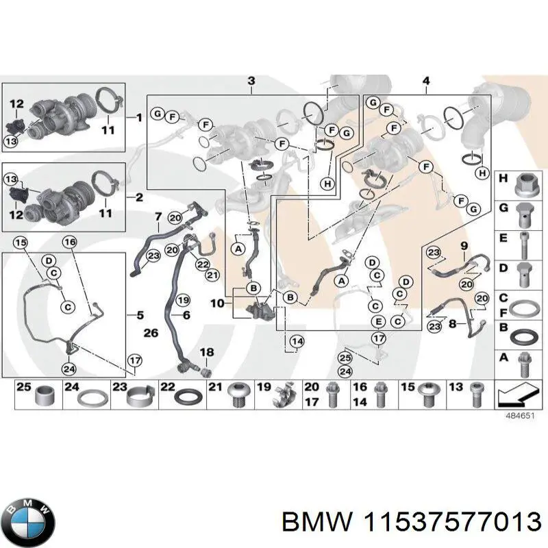 11537577013 BMW Mangueira (cano derivado) de esfriamento por líquido de turbina, fornecimento