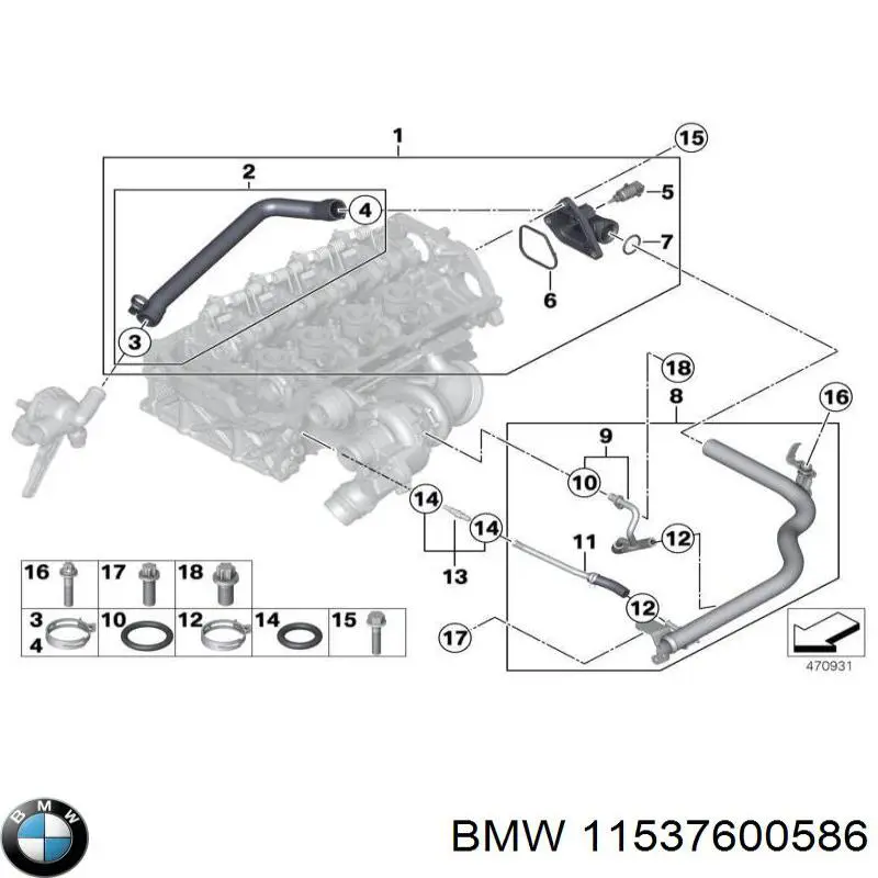 Mangueira (cano derivado) do sistema de esfriamento BMW 11537600586 preço, a partir de 40,76 USD
