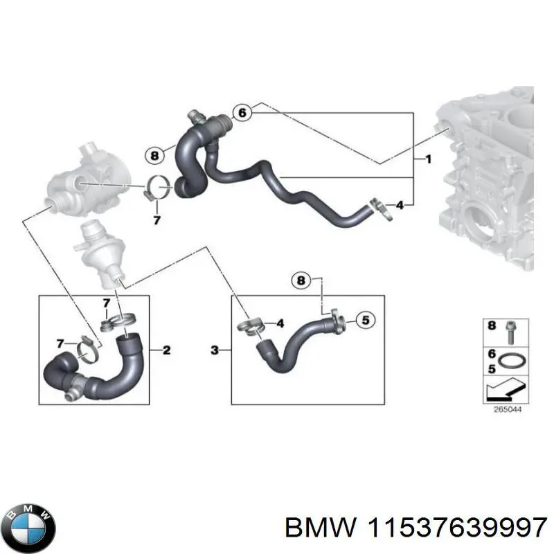 Mangueira (cano derivado) do sistema de esfriamento BMW 11537639997 preço, a partir de 48,91 USD