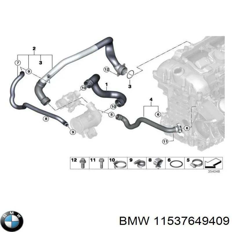 Mangueira (cano derivado) do sistema de esfriamento BMW 11537649409 preço, a partir de 40,33 USD