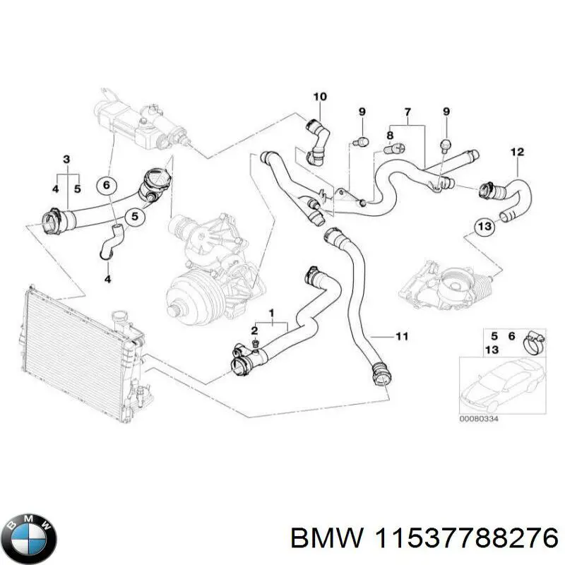 Mangueira (cano derivado) do radiador de esfriamento superior BMW 11537788276 preço, a partir de 52,88 USD