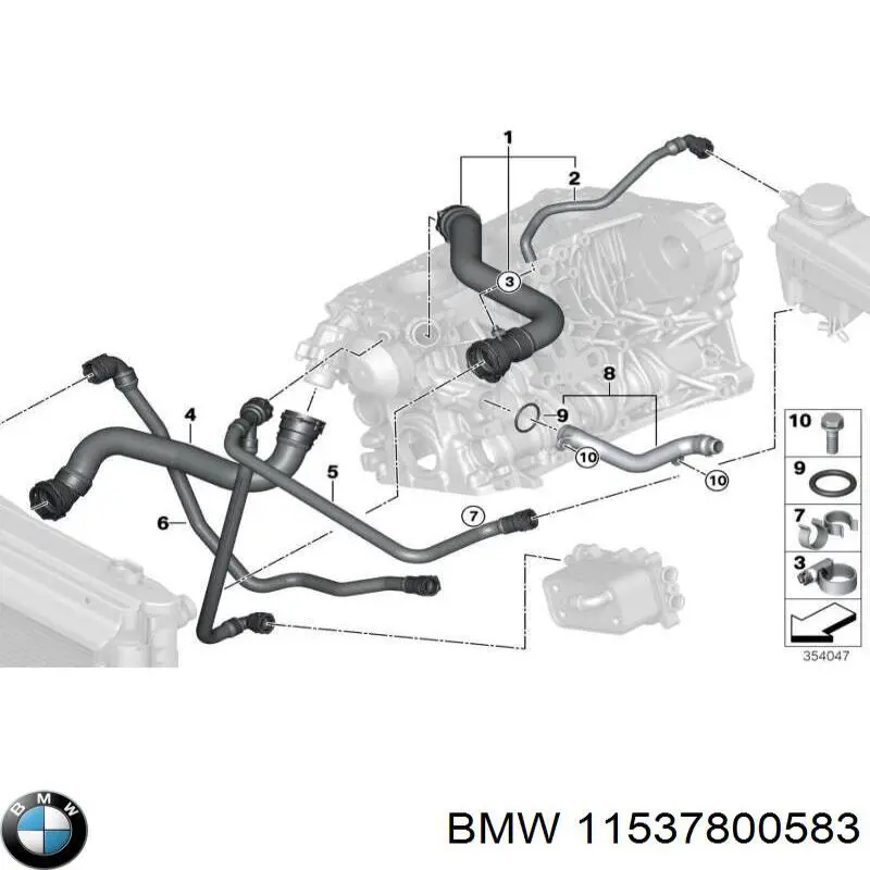 11537800583 BMW Mangueira (cano derivado) do sistema de esfriamento