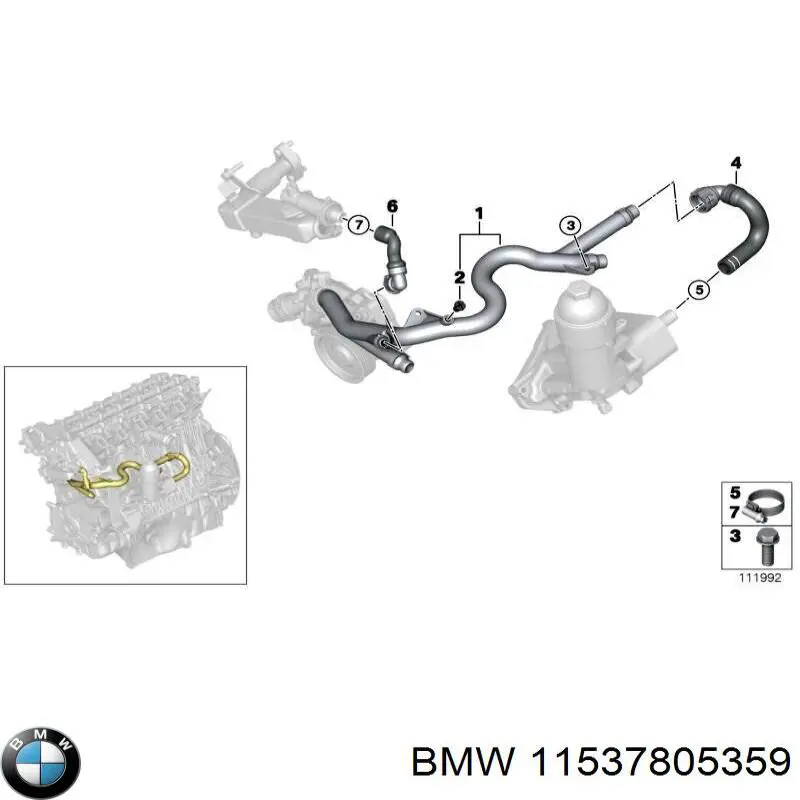 Mangueira (cano derivado) do sistema de esfriamento BMW 11537805359 preço, a partir de 60,75 USD