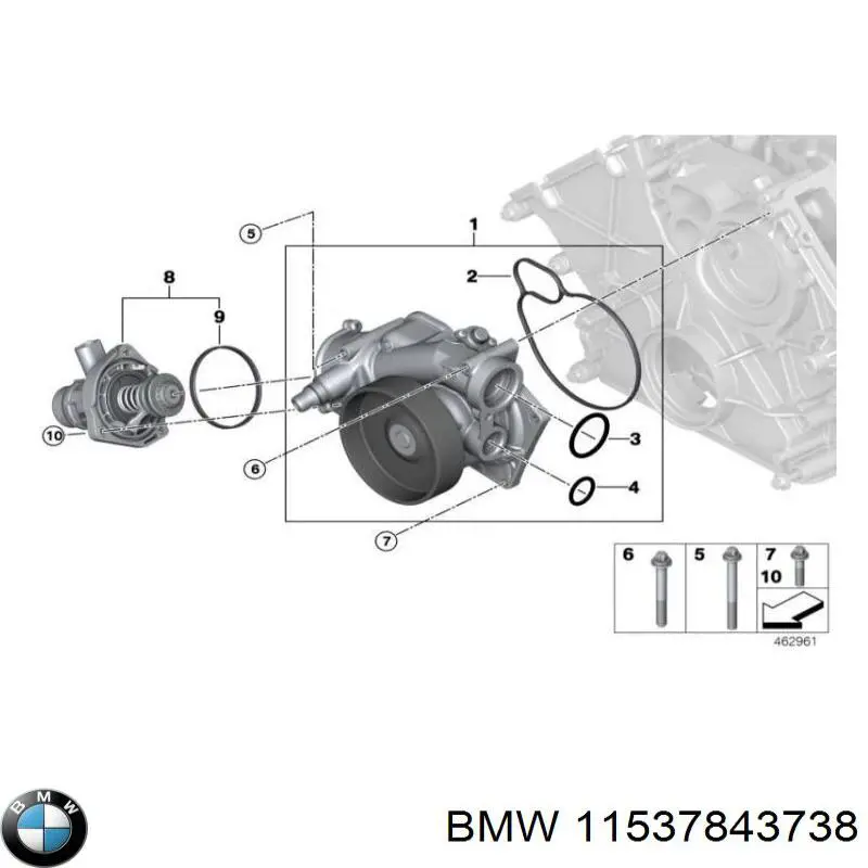Bomba de água (bomba) de esfriamento 11537843738 BMW