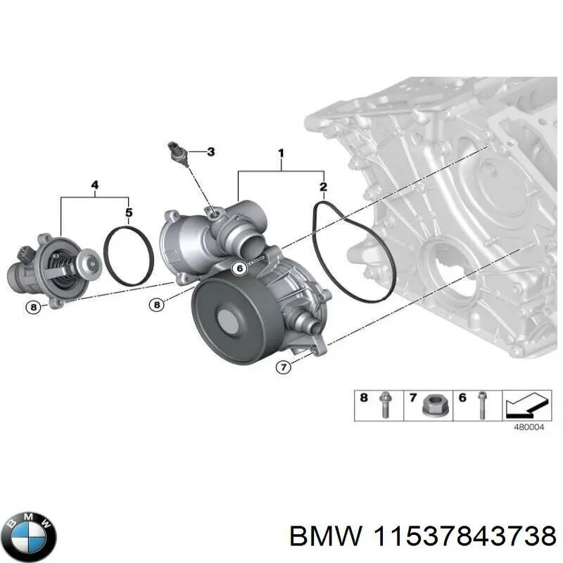 11537843738 BMW Bomba de água (bomba) de esfriamento