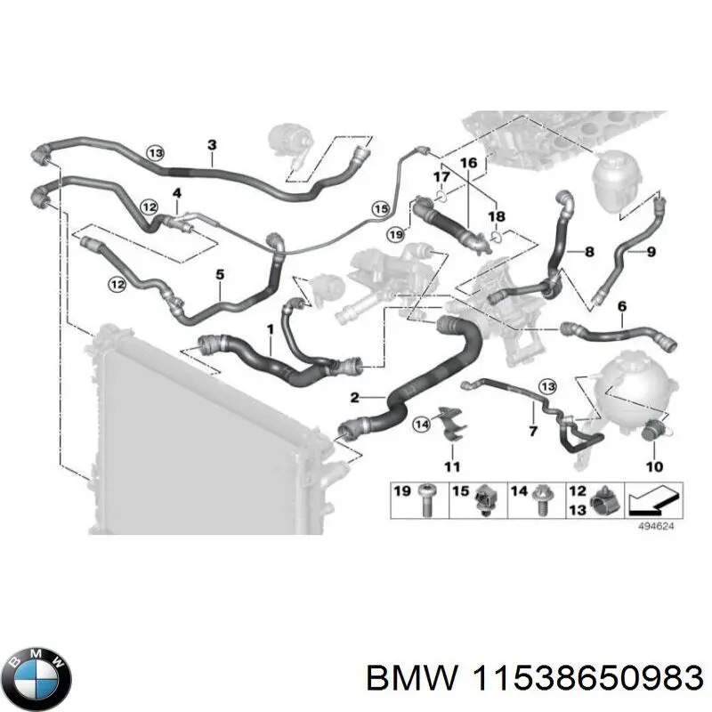 Mangueira (cano derivado) do sistema de esfriamento BMW 11538650983 preço, a partir de 106,13 USD