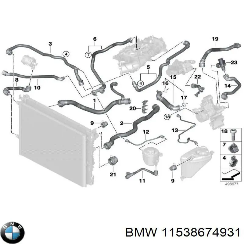 11538674931 BMW Vedante de bomba de água