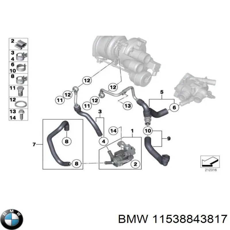 Compre 11538843817 BMW Bomba de água (bomba) de esfriamento, adicional elétrica