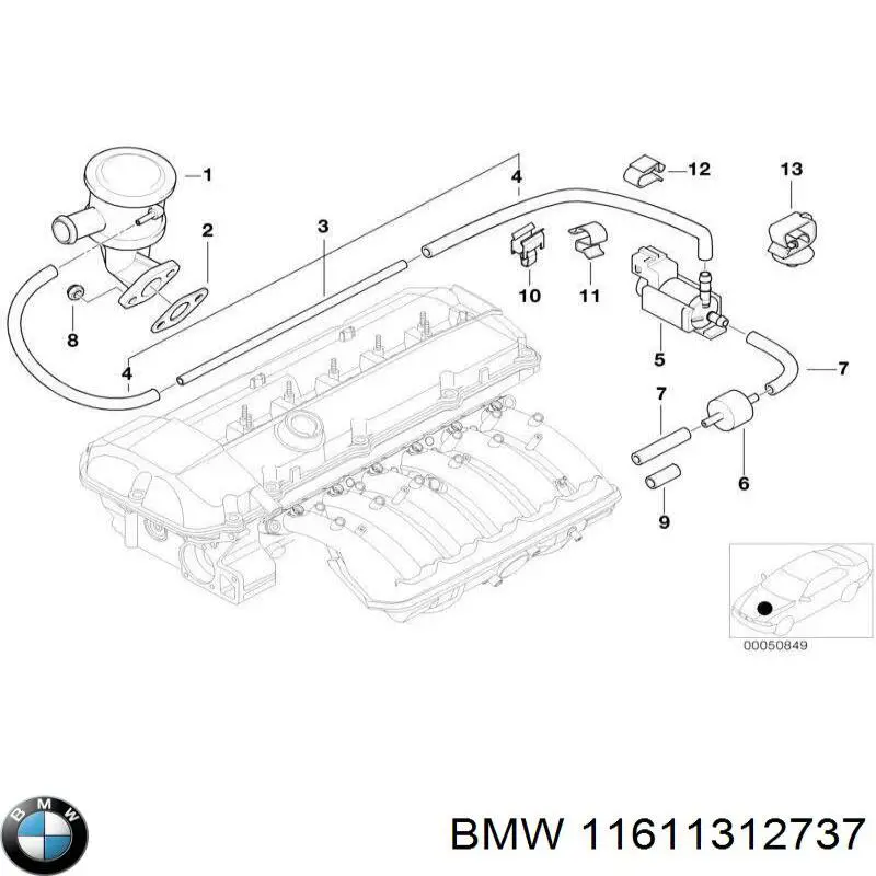 Válvula de retorno pneumática BMW 11611312737 preço, a partir de 24,45 USD