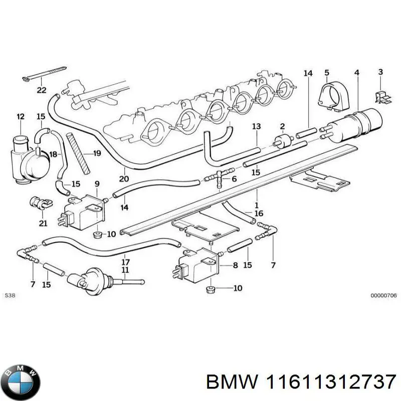 Compre 11731277448 BMW Válvula de retorno pneumática