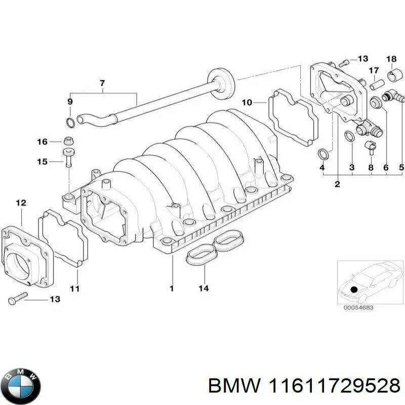 Tubo coletor de admissão BMW 11611729528 preço, a partir de 303,44 USD
