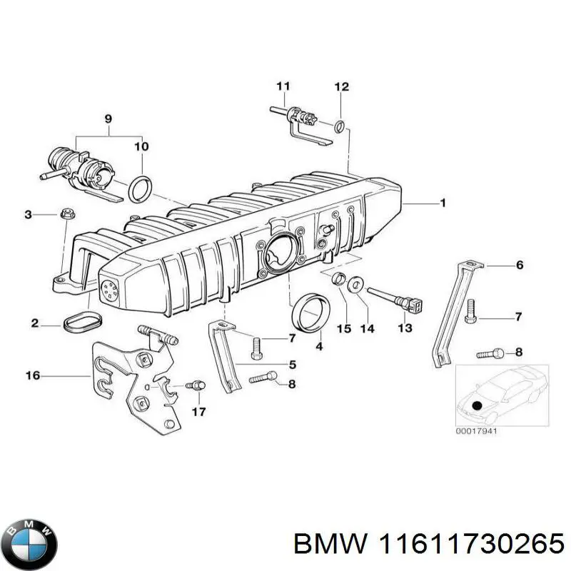 11611730265 BMW Tubo coletor de admissão