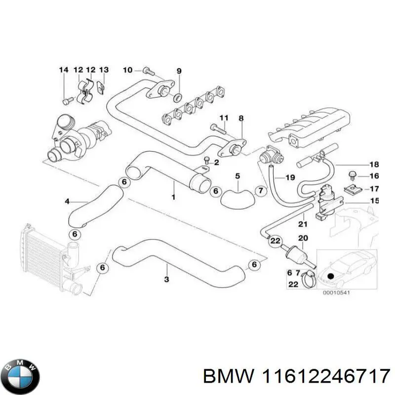 11612246717 BMW Mangueira (cano derivado) de intercooler