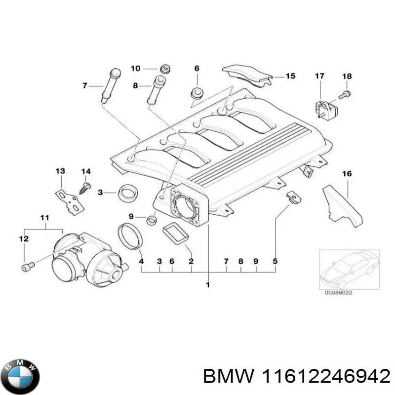11612246942 BMW Tubo coletor de admissão