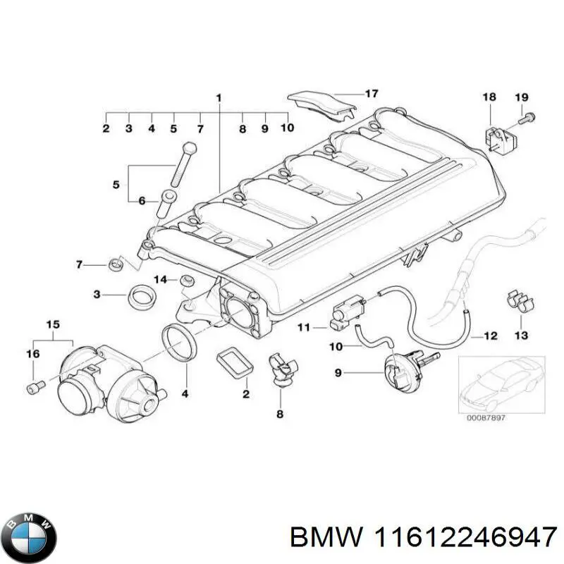 Braçadeira do silenciador traseira BMW 11612246947 preço, a partir de 14,86 USD