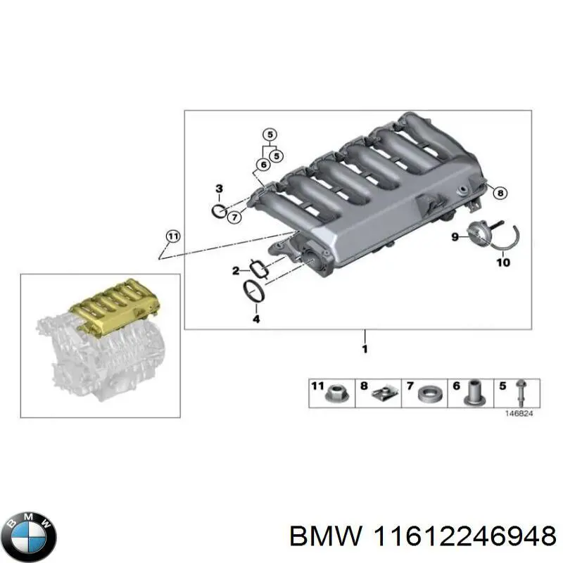 11612246948 BMW Vedante de tubo coletor de admissão