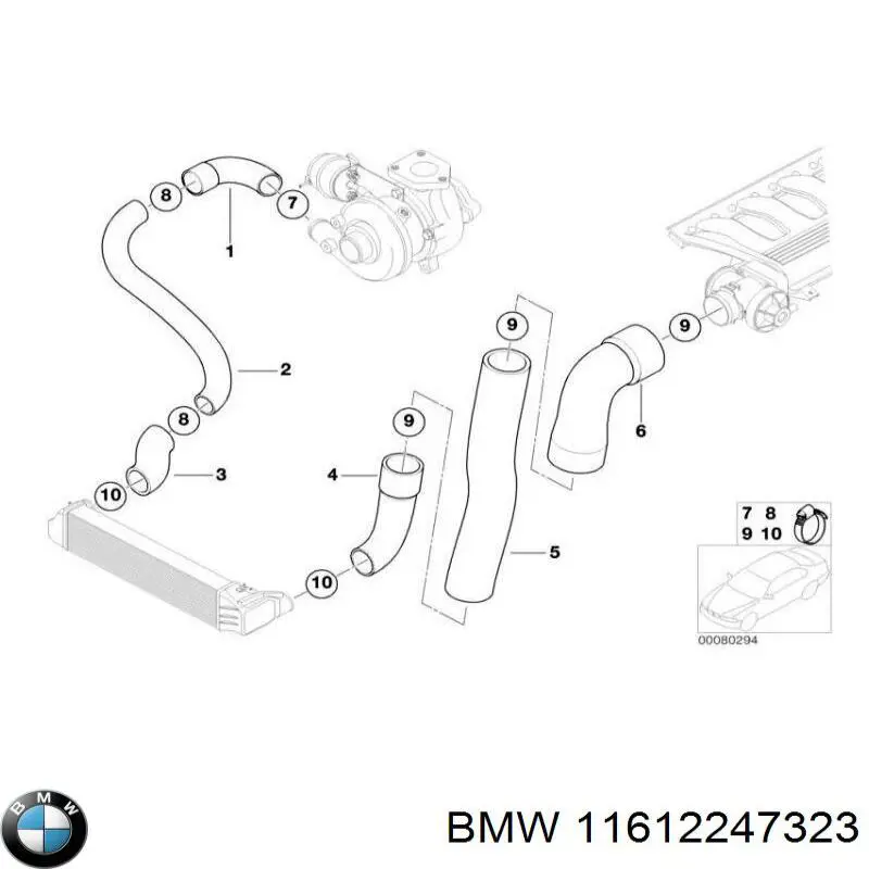 11612247323 BMW Mangueira (cano derivado) de intercooler