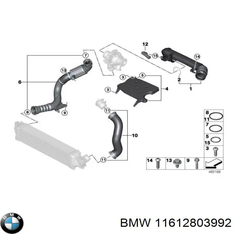 11618585294 BMW Mangueira (cano derivado) de intercooler