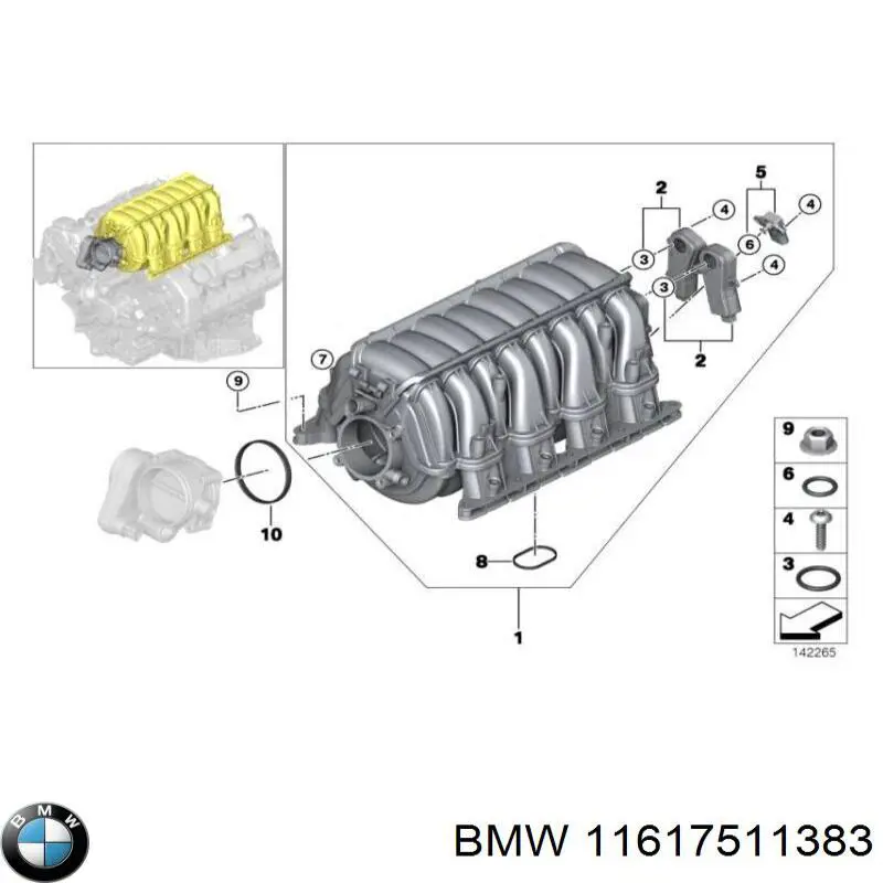 Regulador de mudança do comprimento de tubo coletor de admissão BMW 11617511383 preço, a partir de 447,91 USD