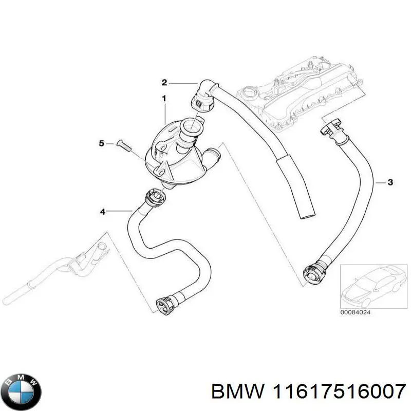 Compre 11617516007 BMW Válvula PCV de ventilação dos gases de cárter