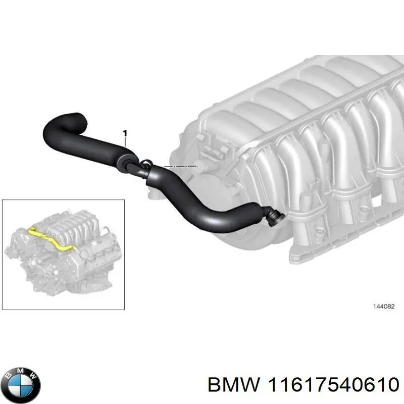 Cano derivado de ventilação de cárter (de separador de óleo) BMW 11617540610 preço, a partir de 46,63 USD