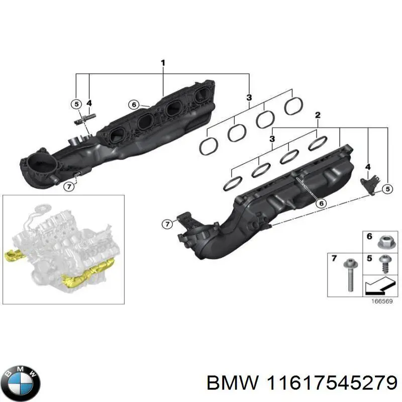 Compre 11617545279 BMW Porca de tubo coletor de escape
