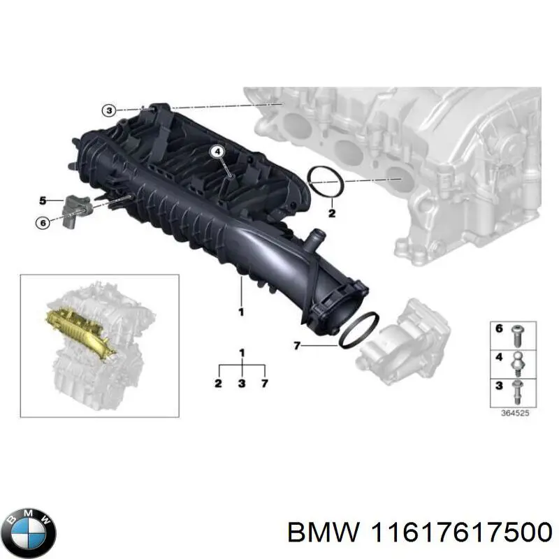 Tubo coletor de admissão 7617500 BMW