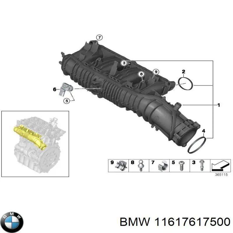 Compre 7617500 BMW Tubo coletor de admissão