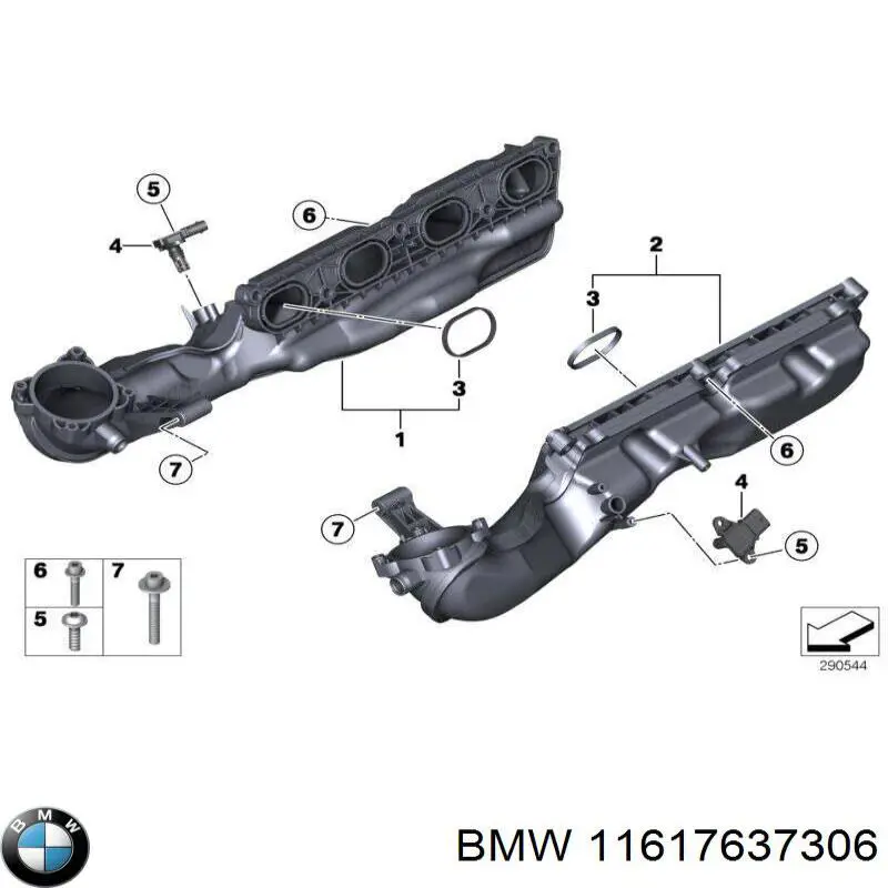 Compre 11617524569 BMW Vedante de tubo coletor de admissão