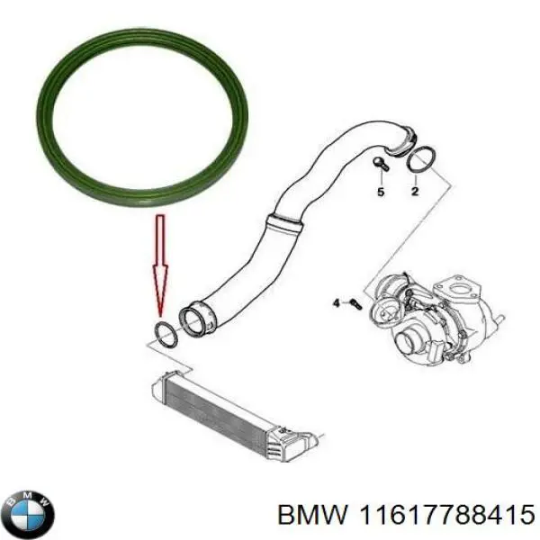 11617788415 BMW Anel de vedação (vedante) de cano derivado de intercooler