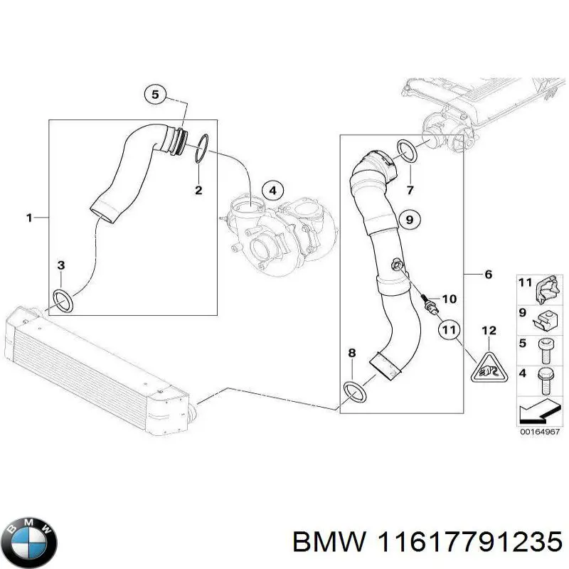 Compre 11617791235 BMW Anel de vedação (vedante) de cano derivado de intercooler