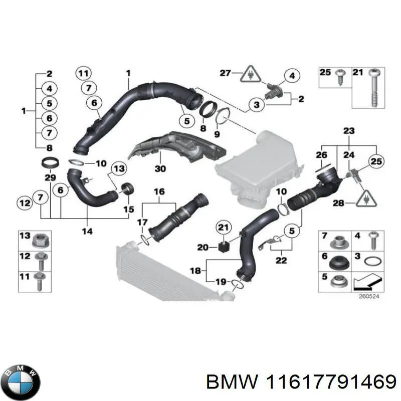 Anel de vedação (vedante) de cano derivado de intercooler BMW 11617791469 preço, a partir de 24,56 USD
