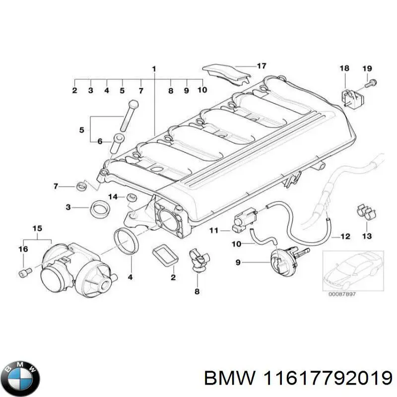 11617792019 BMW Tubo coletor de admissão