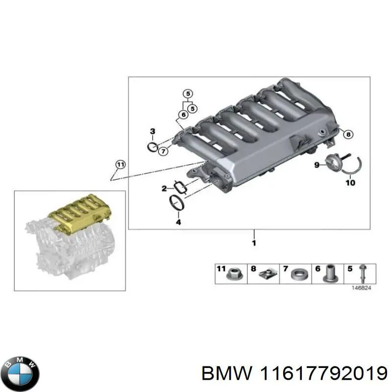 Tubo coletor de admissão BMW 11617792019 preço, a partir de 291,14 USD