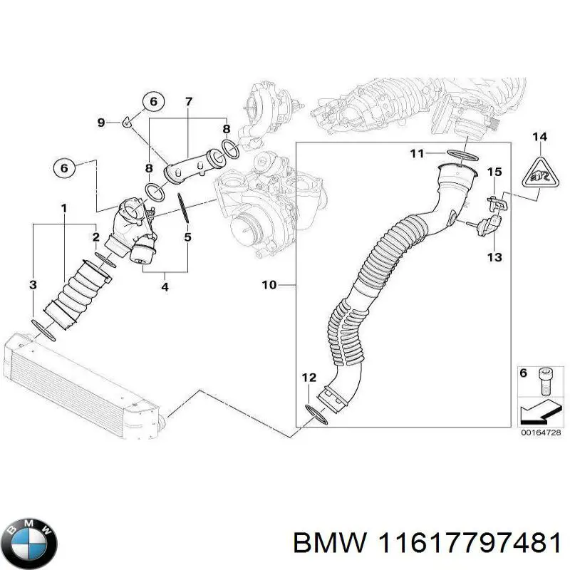 11617797481 BMW Mangueira (cano derivado) de intercooler