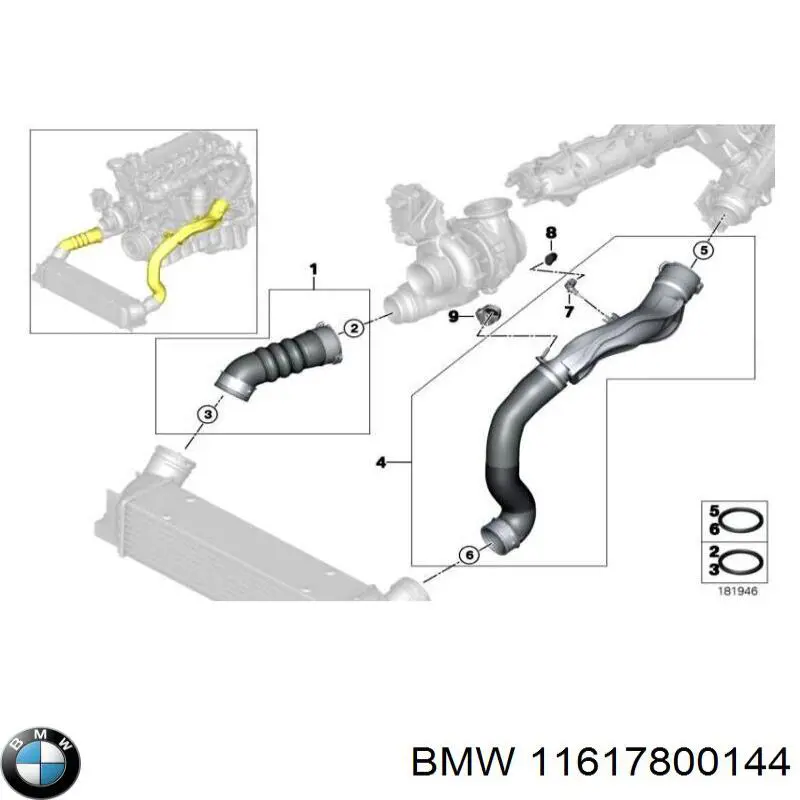 Mangueira (cano derivado) de intercooler BMW 11617800144 preço, a partir de 81,38 USD