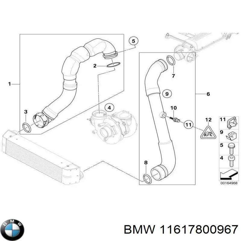 Mangueira (cano derivado) de intercooler BMW 11617800967 preço, a partir de 54,98 USD