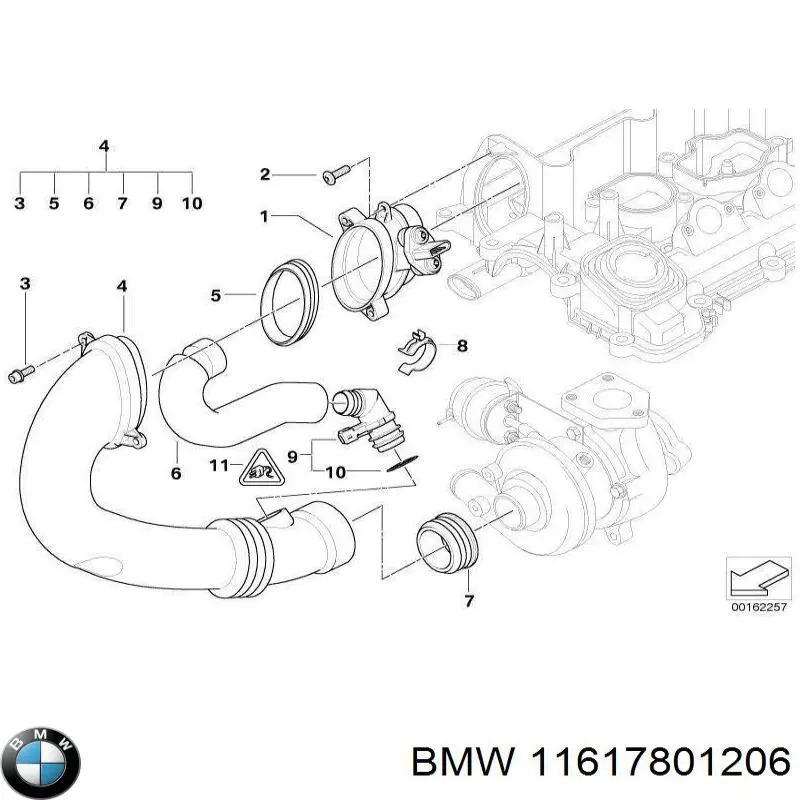 Compre 11617801206 BMW Vedante de turbina, inserto flexível