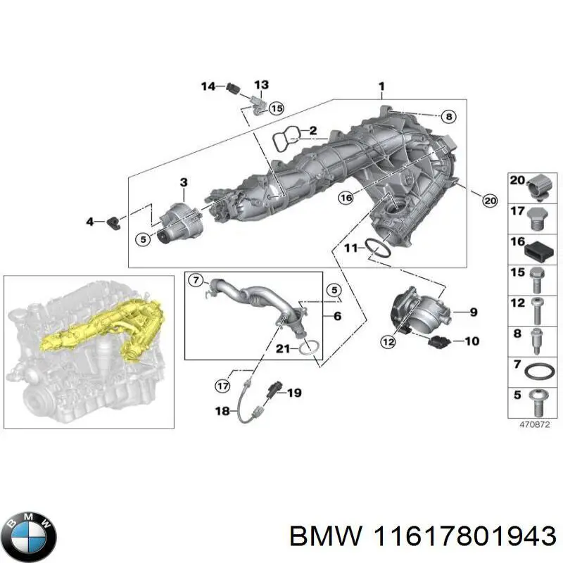 Vedante da válvula de borboleta BMW 11617801943 preço, a partir de 3,53 USD
