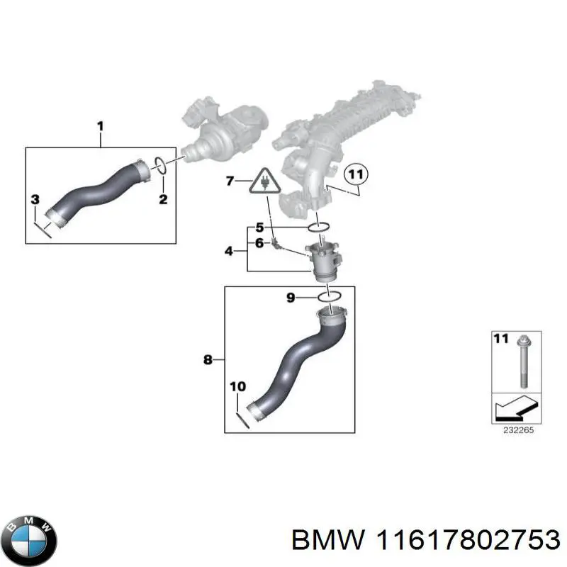 Mangueira (cano derivado) de intercooler BMW 11617802753 preço, a partir de 80,16 USD