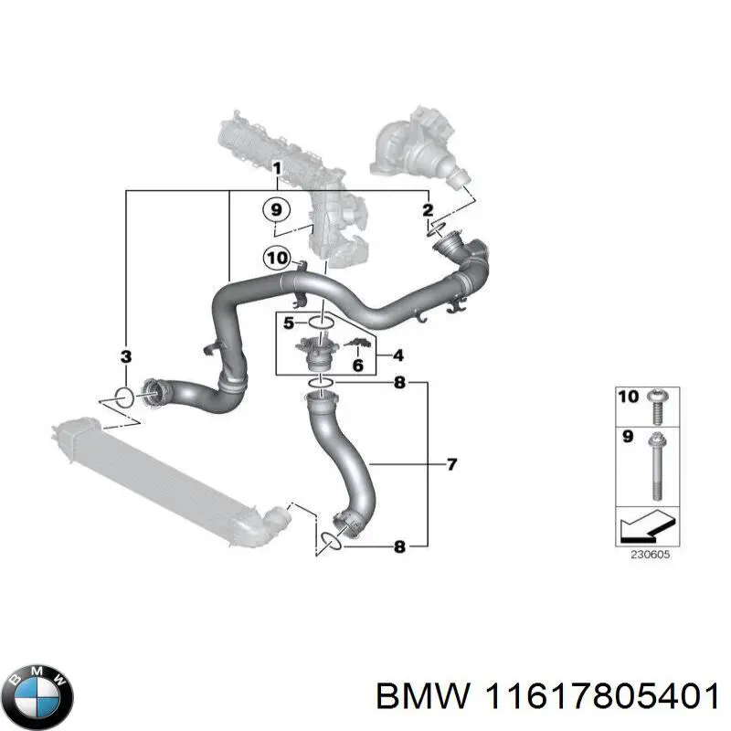 Mangueira (cano derivado) de intercooler BMW 11617805401 preço, a partir de 64,50 USD