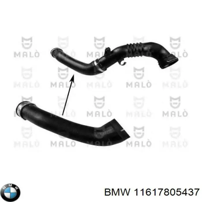 Compre 11617805437 BMW Mangueira (cano derivado) de intercooler