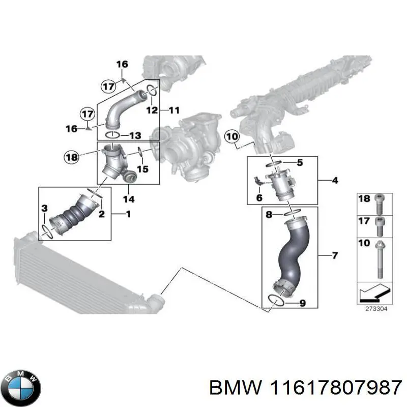 Mangueira (cano derivado) de intercooler BMW 11617807987 preço, a partir de 62,94 USD