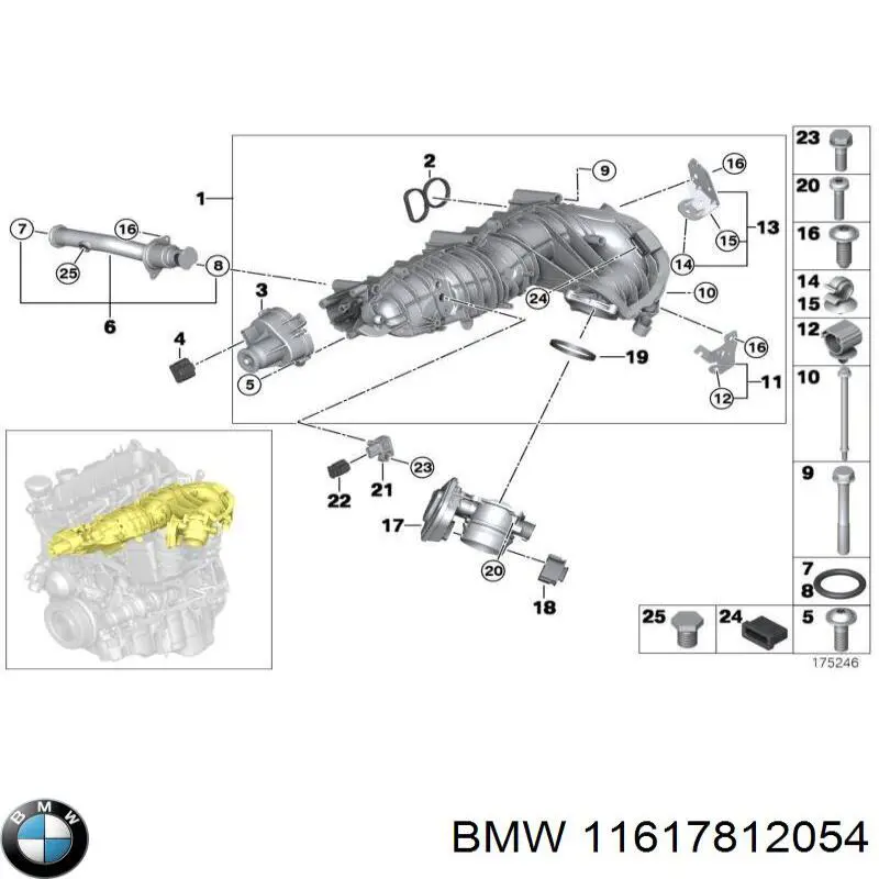 11617812054 BMW Vedante de válvula EGR de recirculação