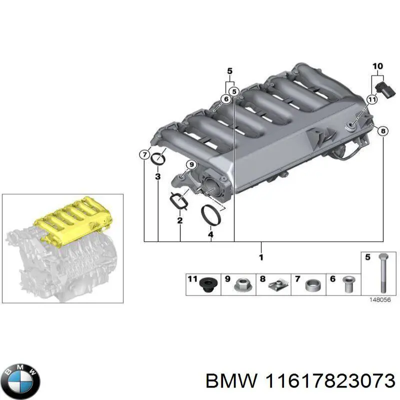 Tubo coletor de admissão BMW 11617823073 preço, a partir de 1479,73 USD