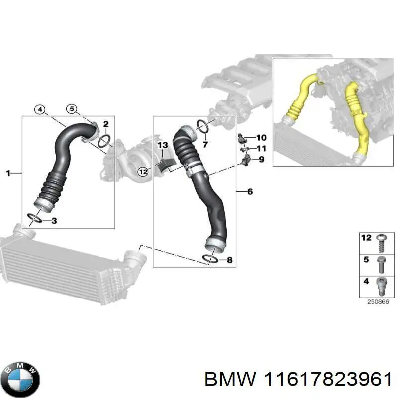 11617823961 BMW Mangueira (cano derivado) de intercooler